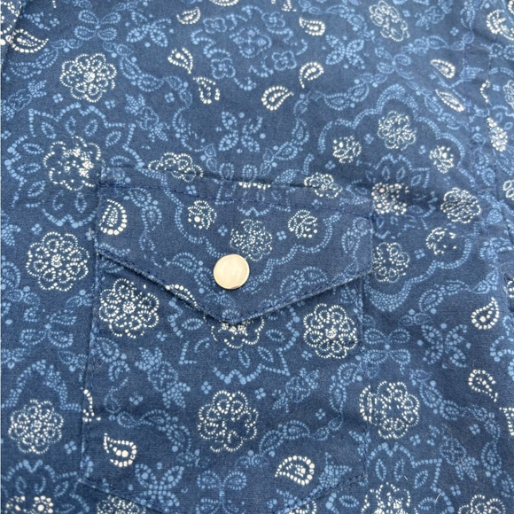 Stylish Blue Paisley Kids Button Down Shirt - Picture 5 of 8